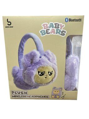 Baby Bears Plush Wireless Bluetooth Headphones - Adjustable Headband Soft Cushio